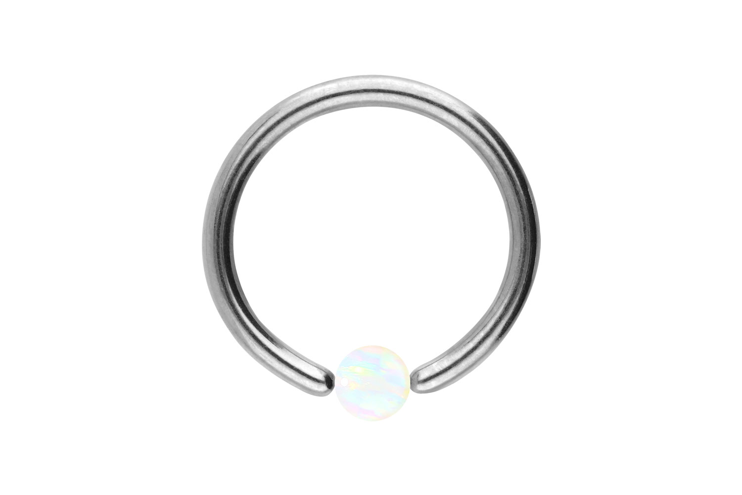 Titan Klemmkugelring Piercing SYNTHETISCHER OPAL